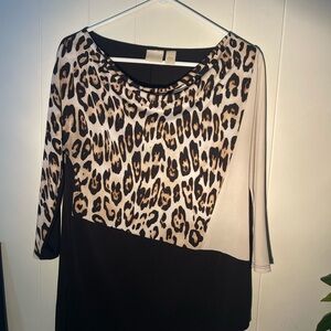 Chico's Black and Leopard Print Blouse